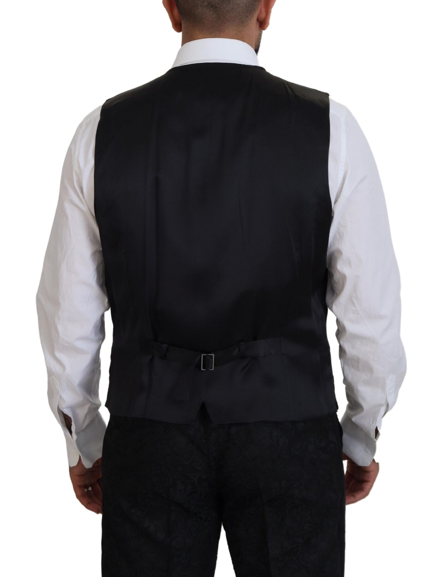 - Elegant Black & Gold Slim Fit 3 Piece Suit