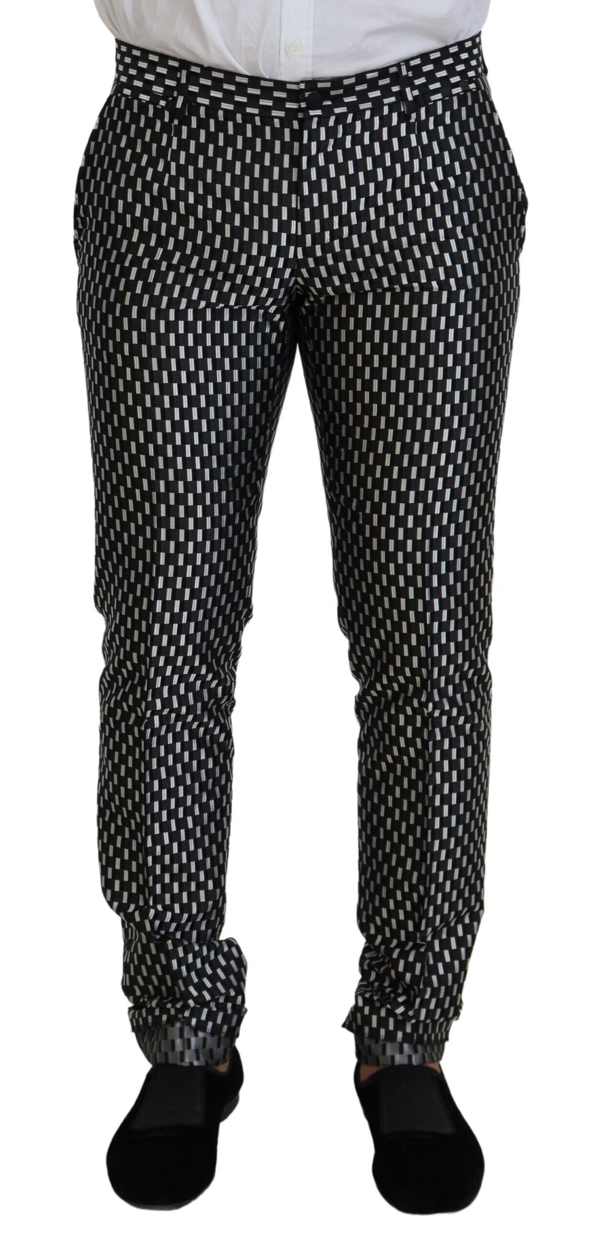 - Elegant Black Silk Blend Slim Fit Suit