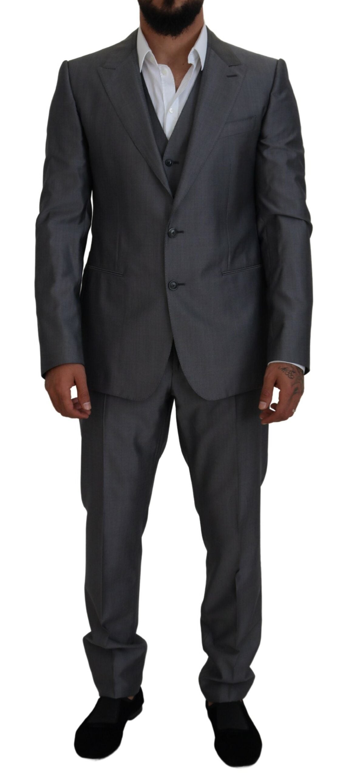 - Elegant Gray Silver Sicilia Suit Ensemble