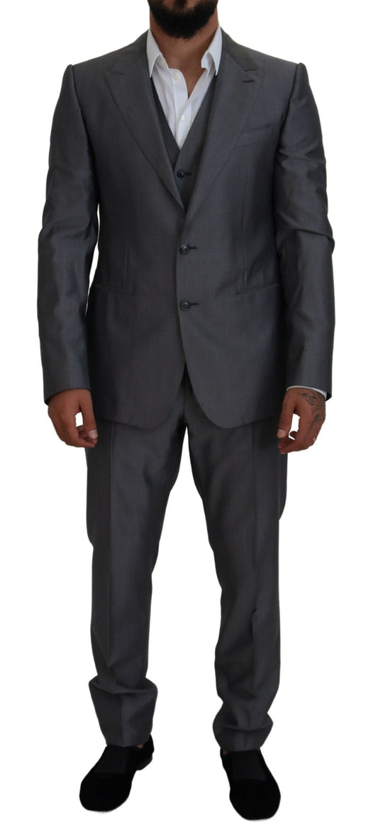 - Elegant Gray Silver Sicilia Suit Ensemble