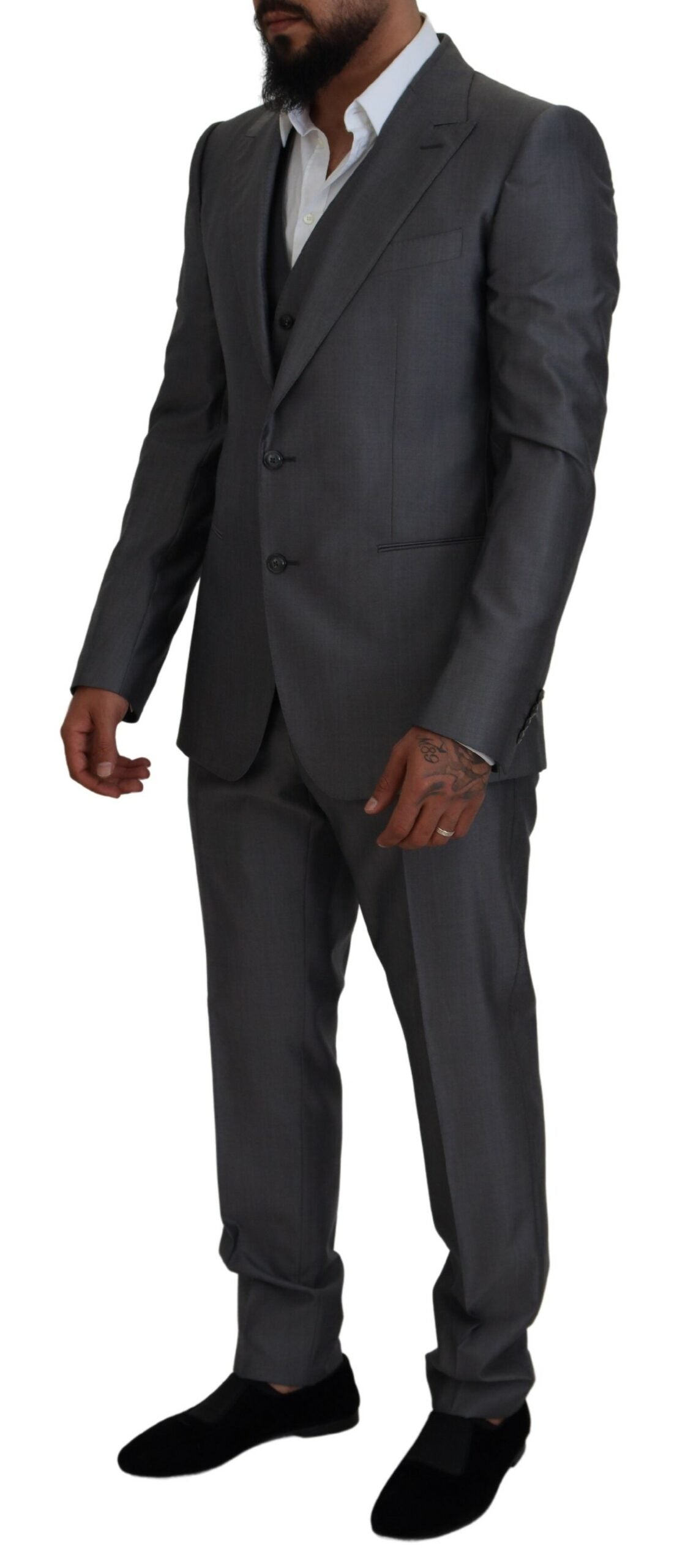 - Elegant Gray Silver Sicilia Suit Ensemble
