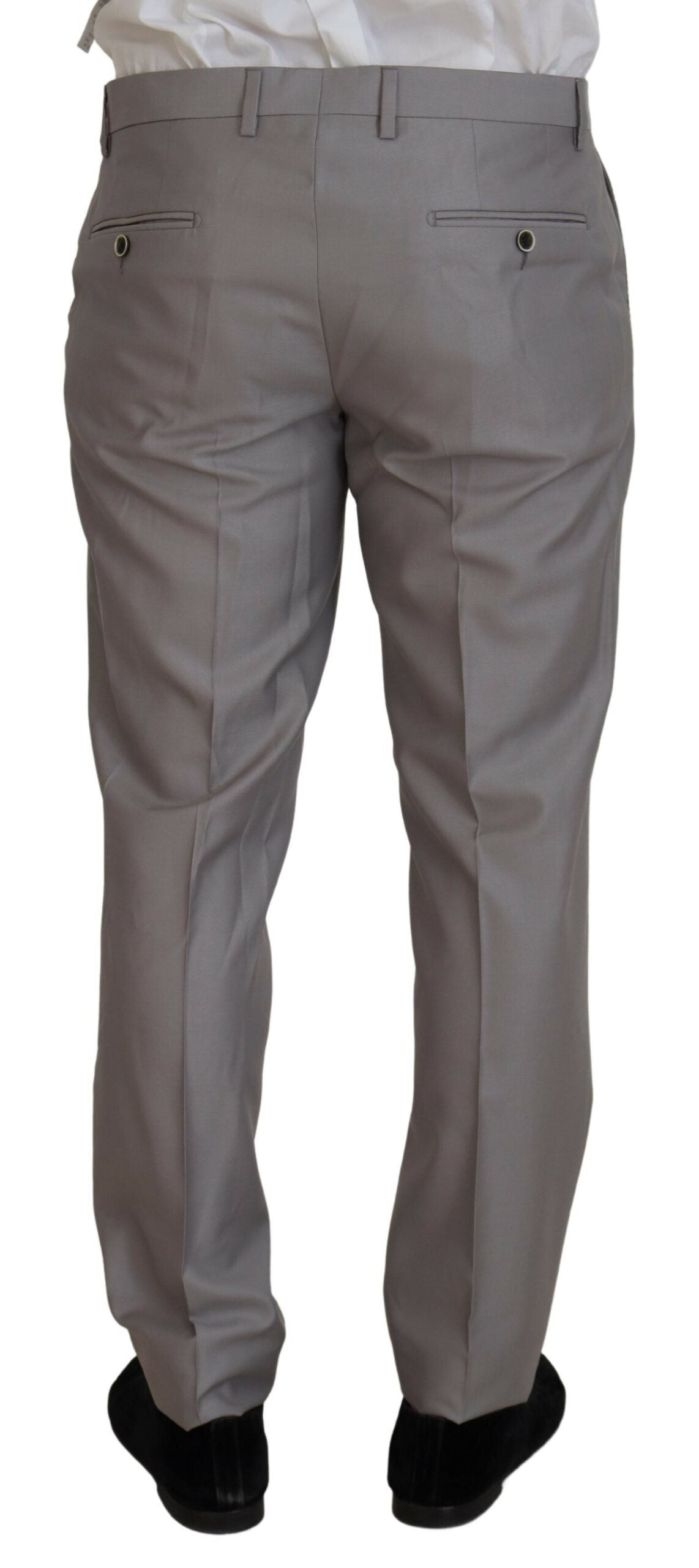 - Elegant Silver Slim Fit Three-Piece Suit