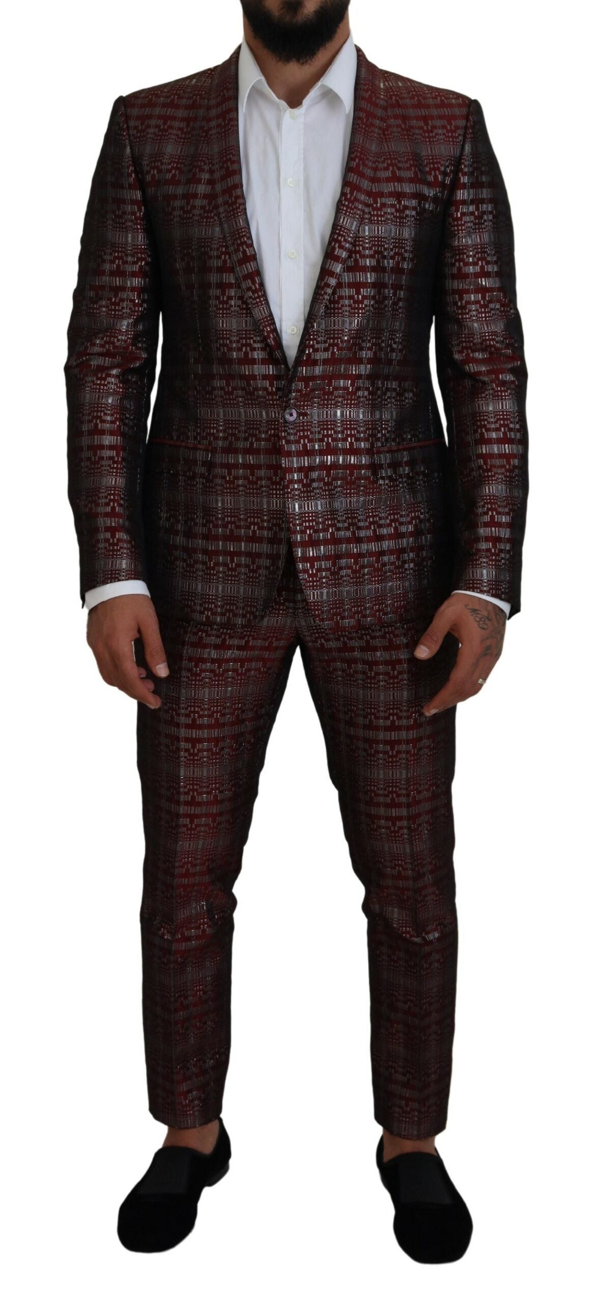 - Bordeaux Fantasy Slim Fit Two-Piece Suit