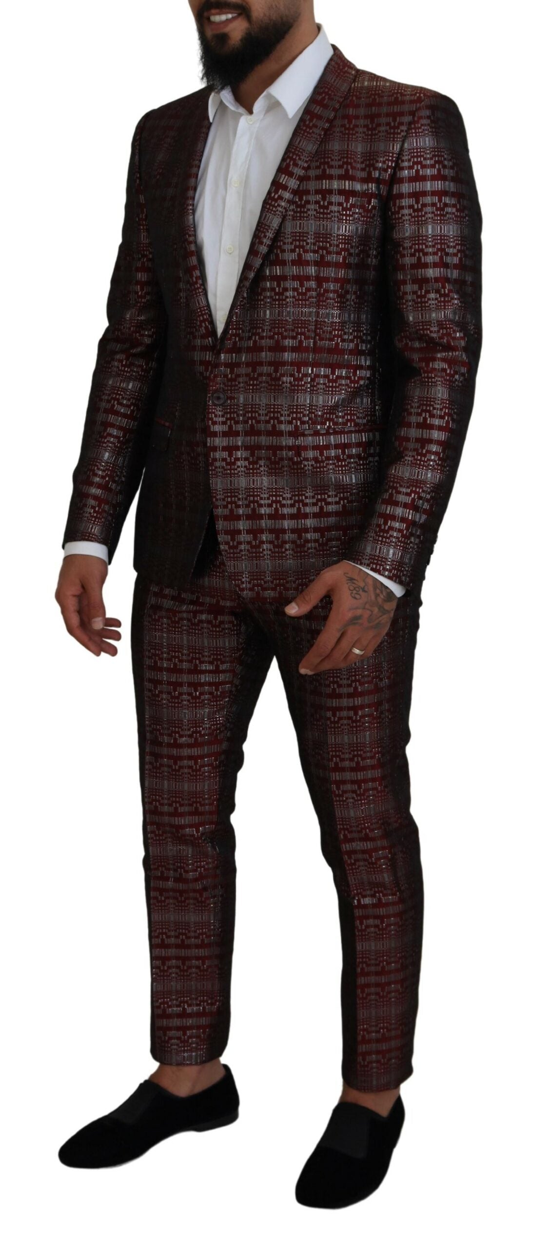 - Bordeaux Fantasy Slim Fit Two-Piece Suit