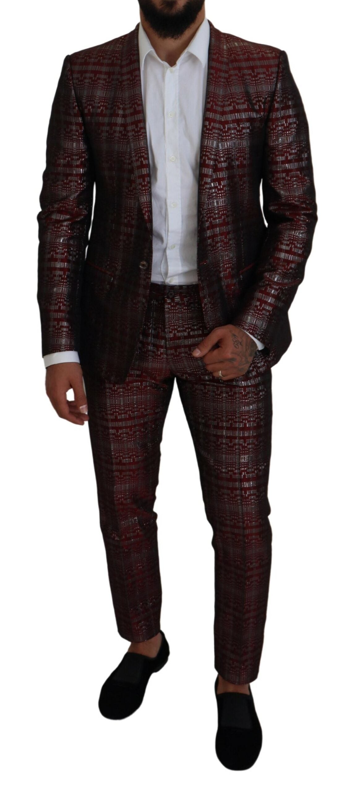 - Bordeaux Fantasy Slim Fit Two-Piece Suit