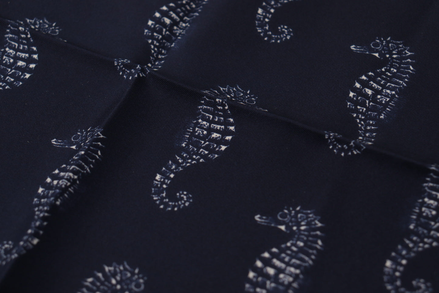 - Elegant Blue Seahorse Silk Men's Scarf