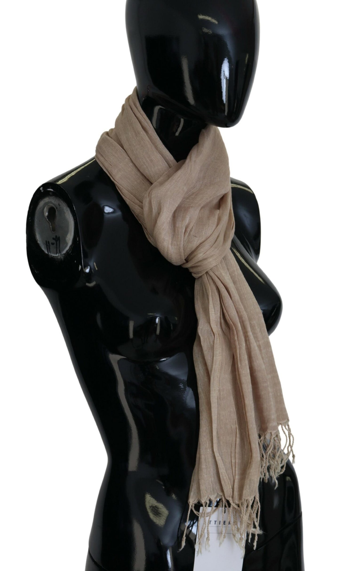 - Chic Beige Fringed Scarf for Women