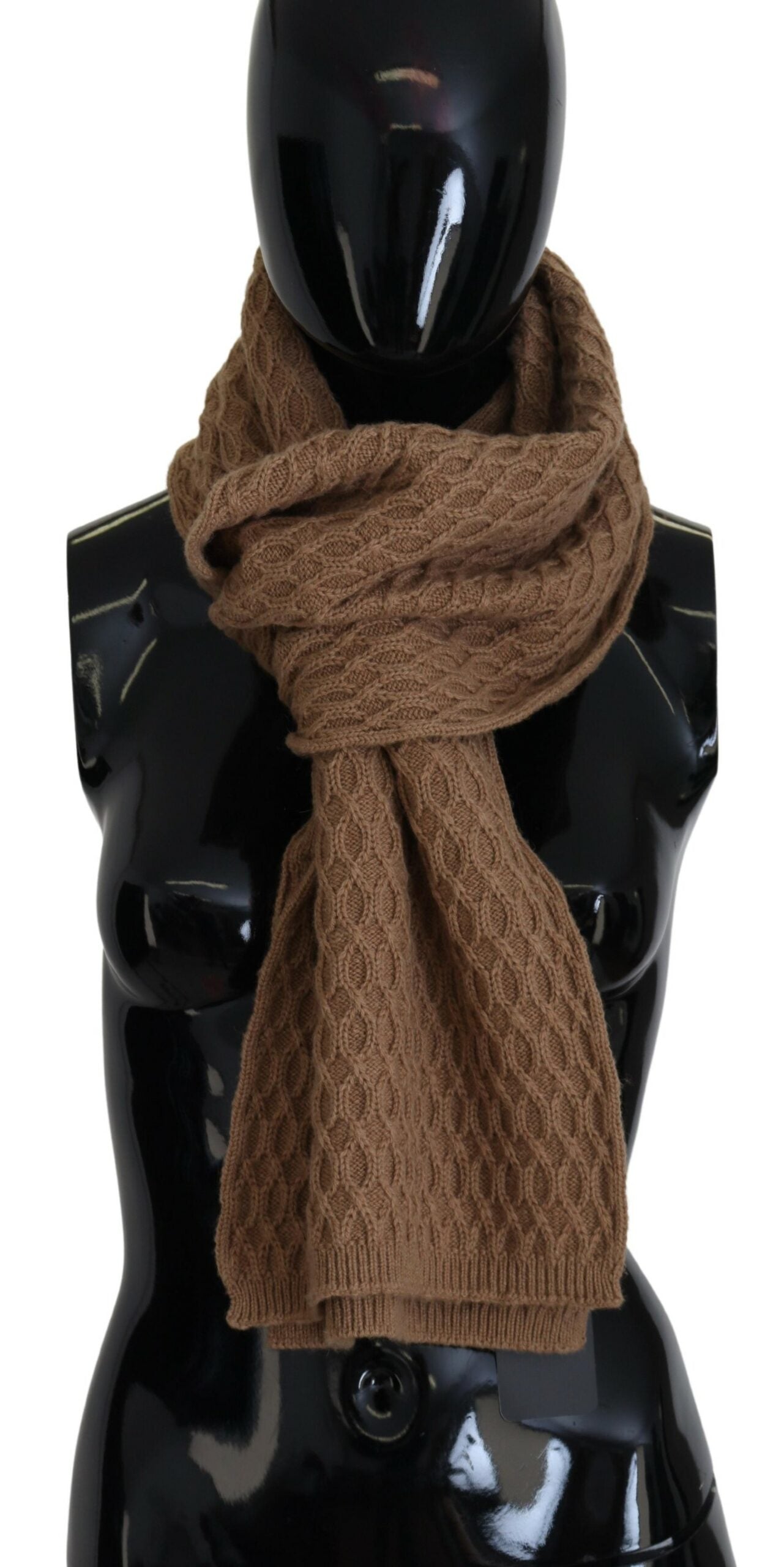 Dolce & Gabbana Brown Textured Knitted Scarf for Women