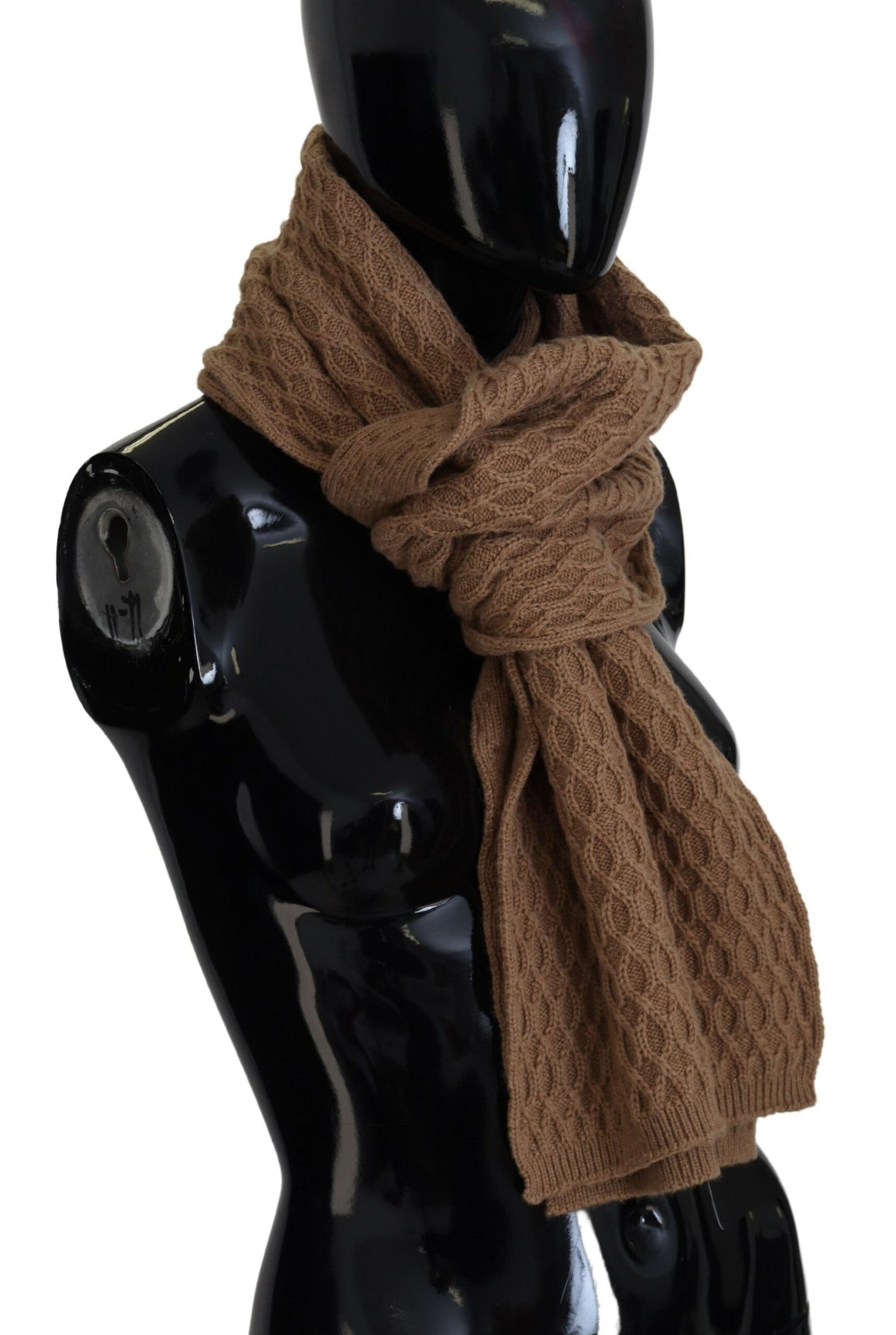 Dolce & Gabbana Brown Textured Knitted Scarf for Women