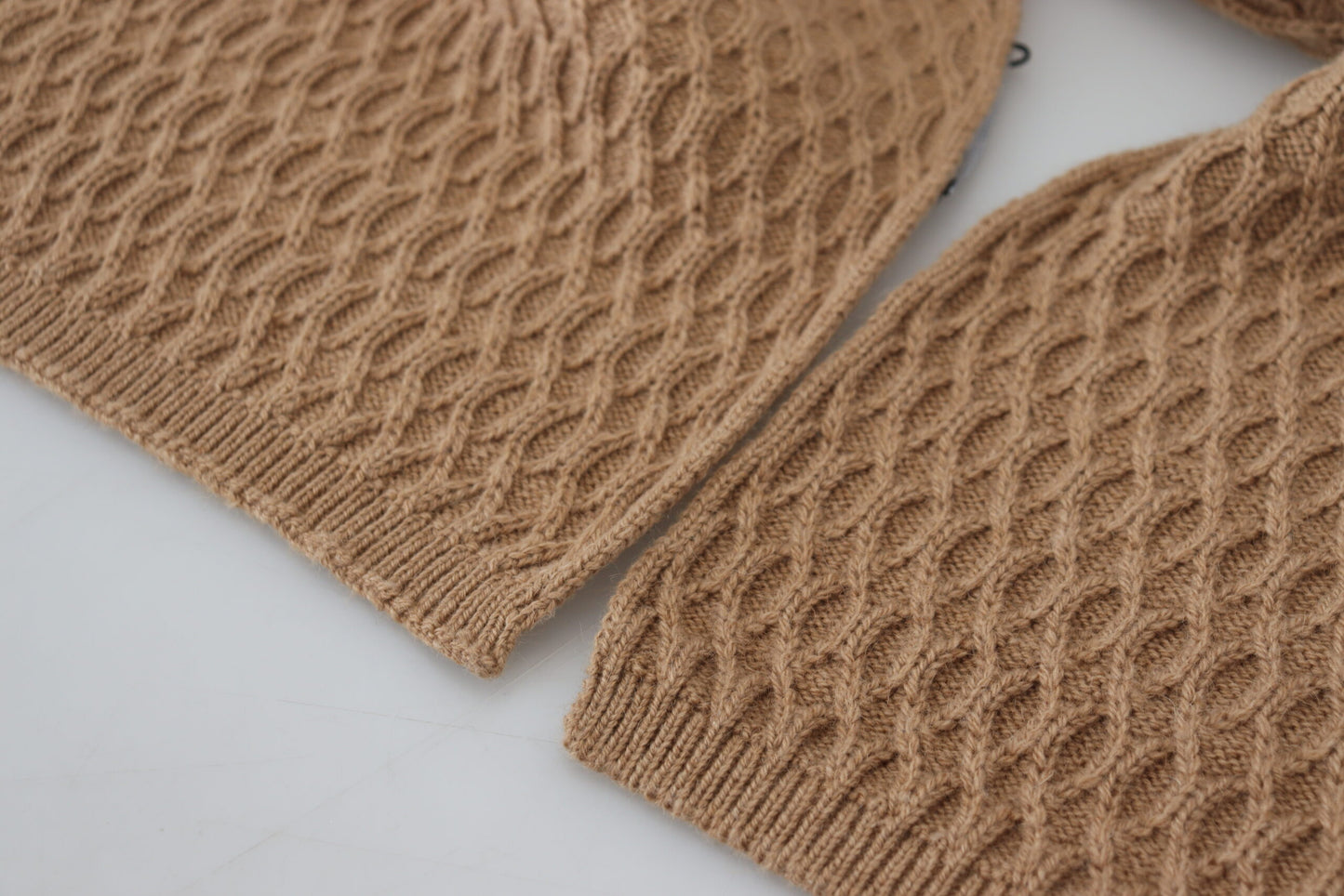 Dolce & Gabbana Brown Textured Knitted Scarf for Women