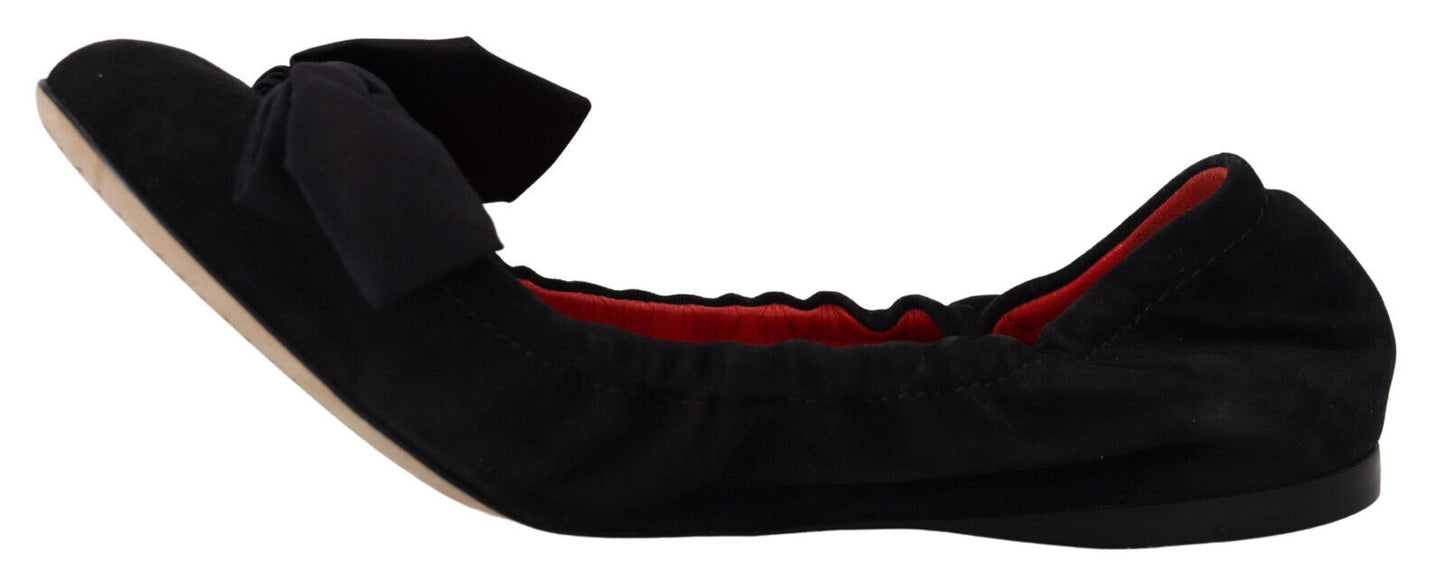 - Elegant Black Suede Ballet Flats