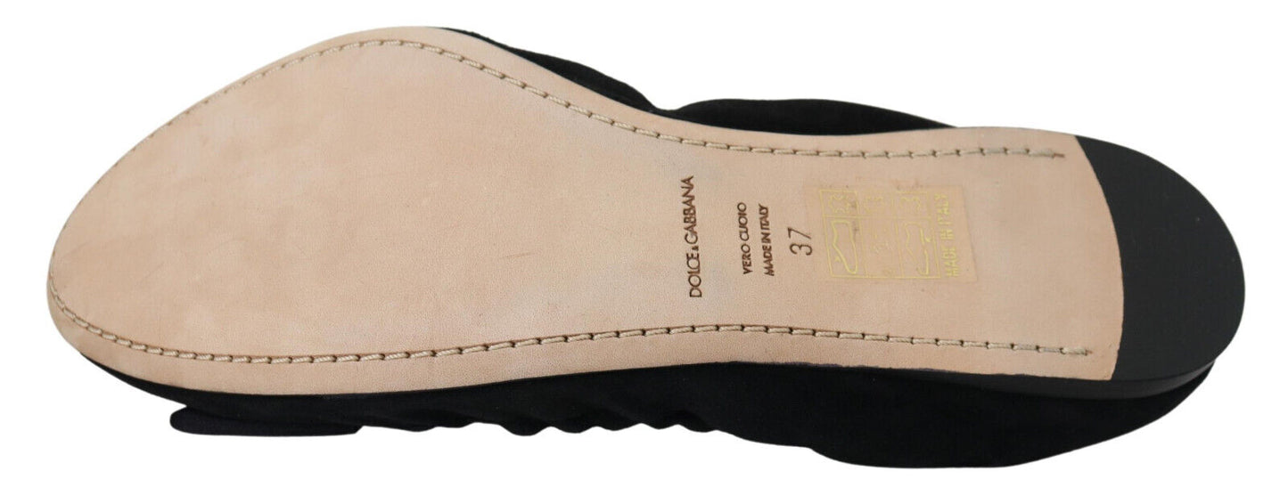 - Elegant Black Suede Ballet Flats