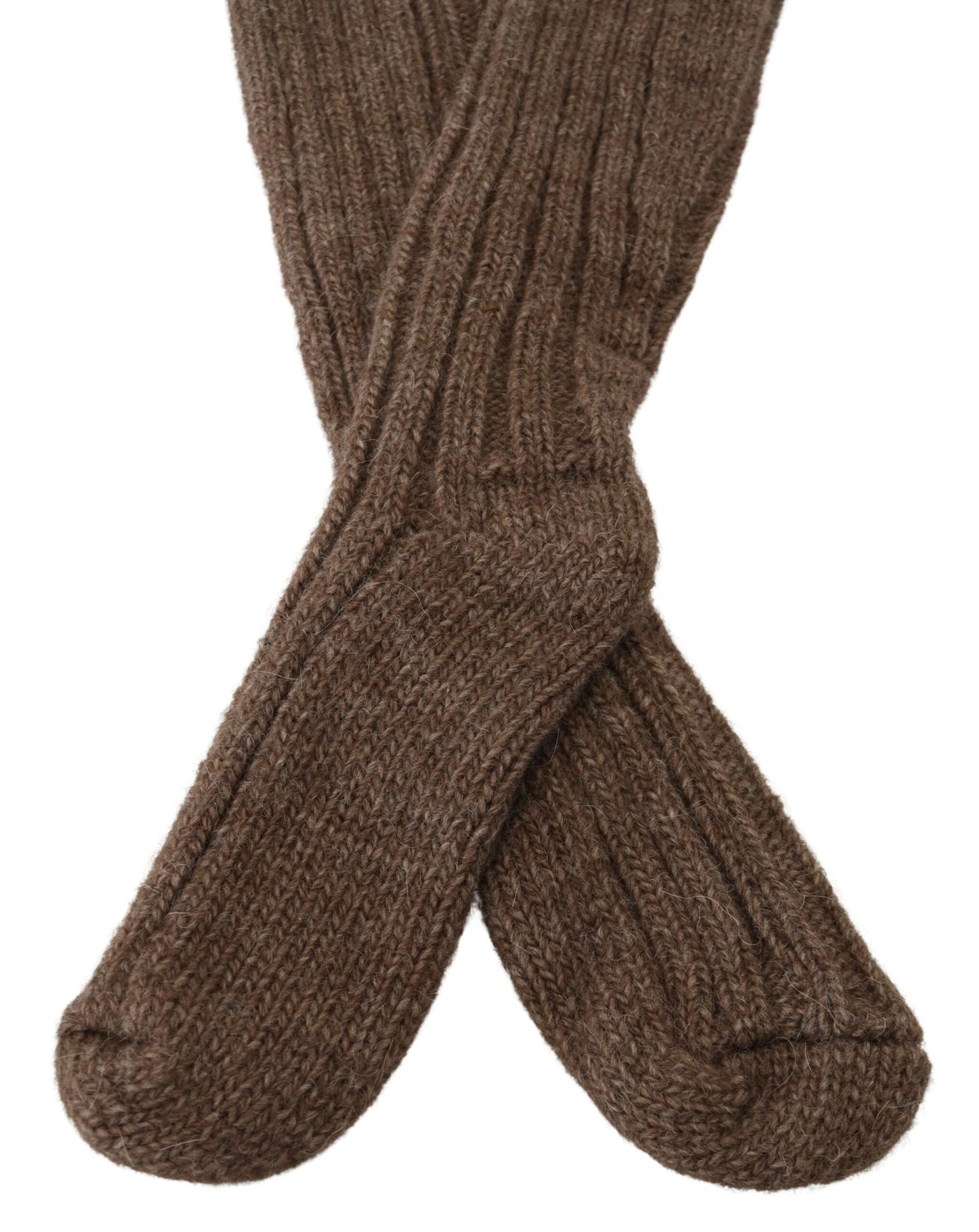 - Chic Brown Wool Blend Over-Calf Socks