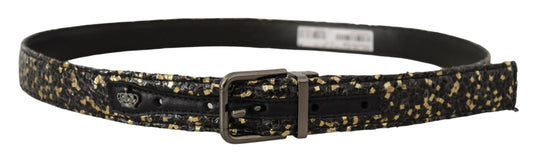 - Elegant Italian Leather Belt with Crown Detail