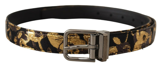 - Multicolor Leather Belt with Black Buckle