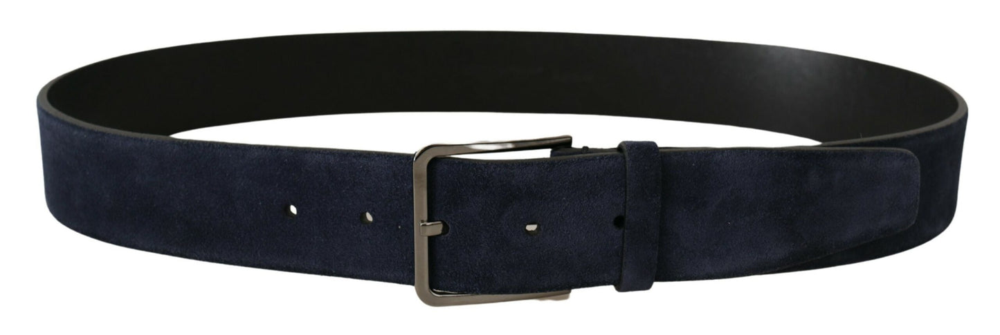 - Navy Elegance Velvet Leather Belt