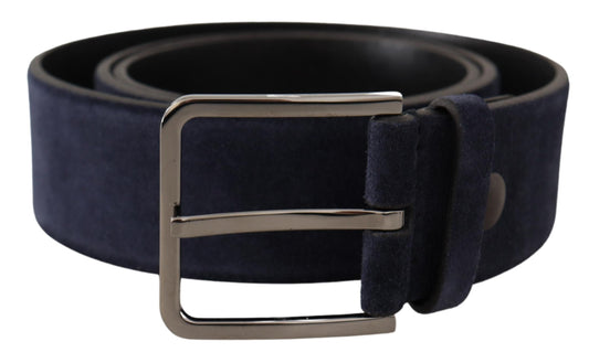- Navy Elegance Velvet Leather Belt