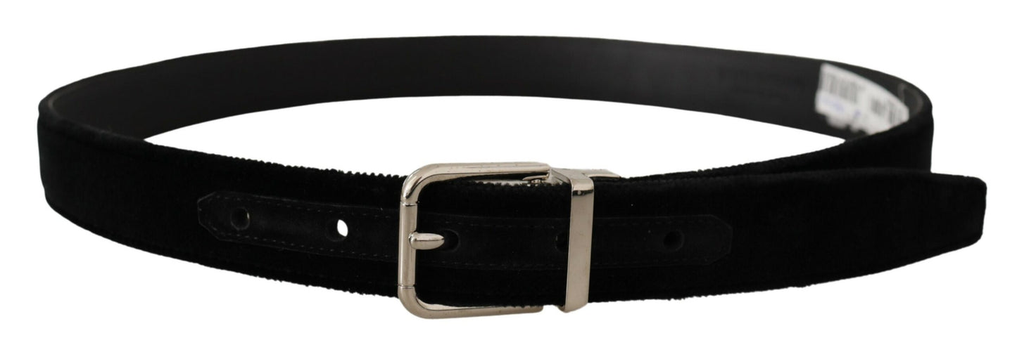 Black Grosgrain Leather Belt