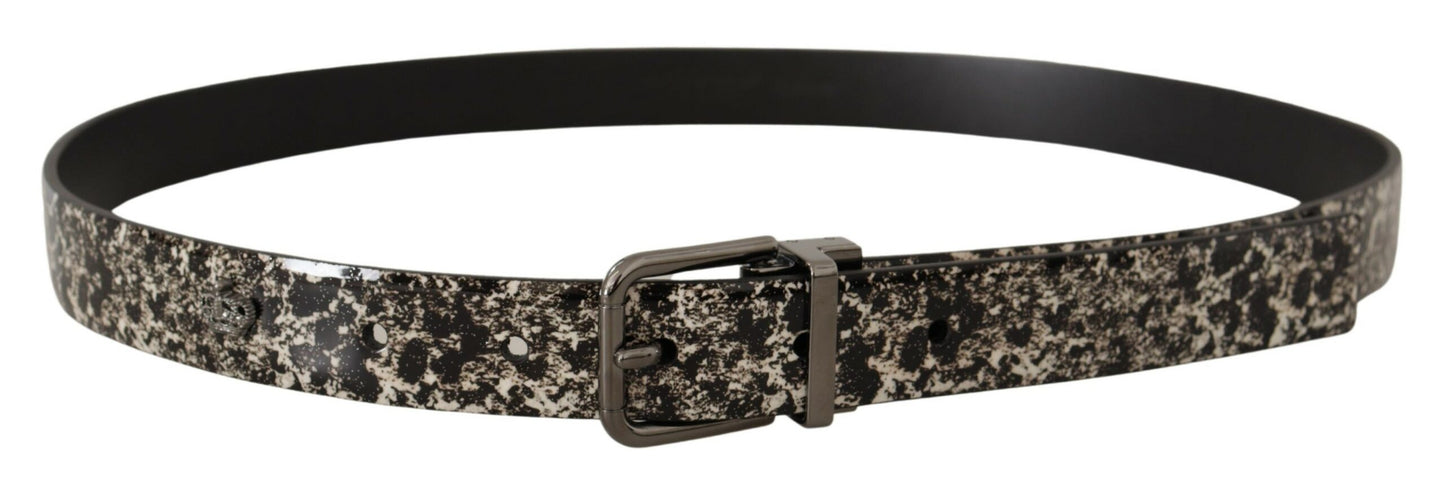 - Elegant Marble Print Leather Belt