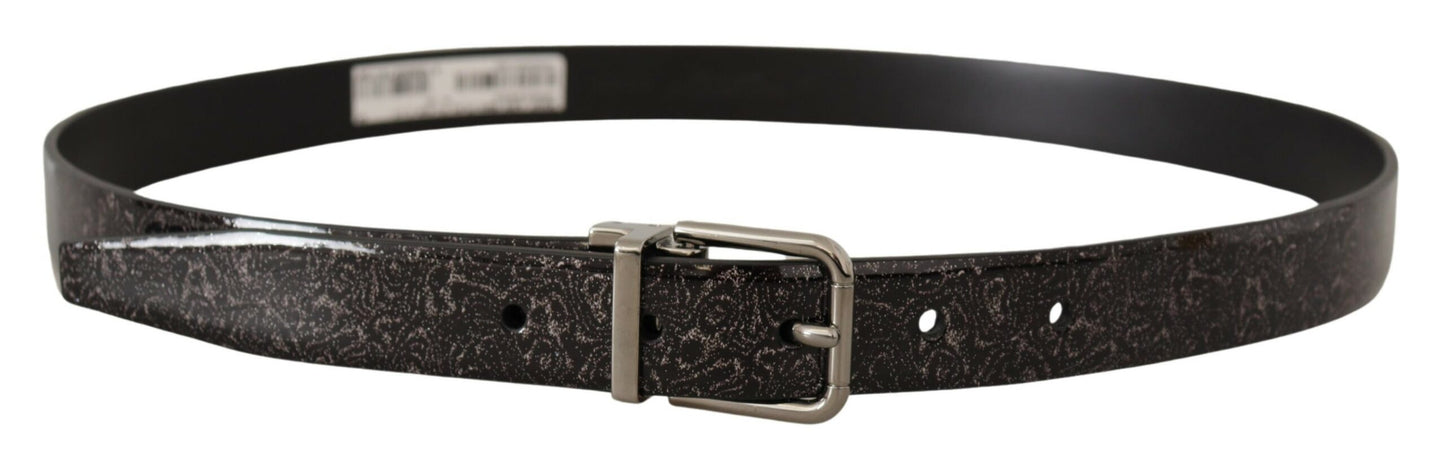 - Sleek Grosgrain Leather Belt with Metal Buckle