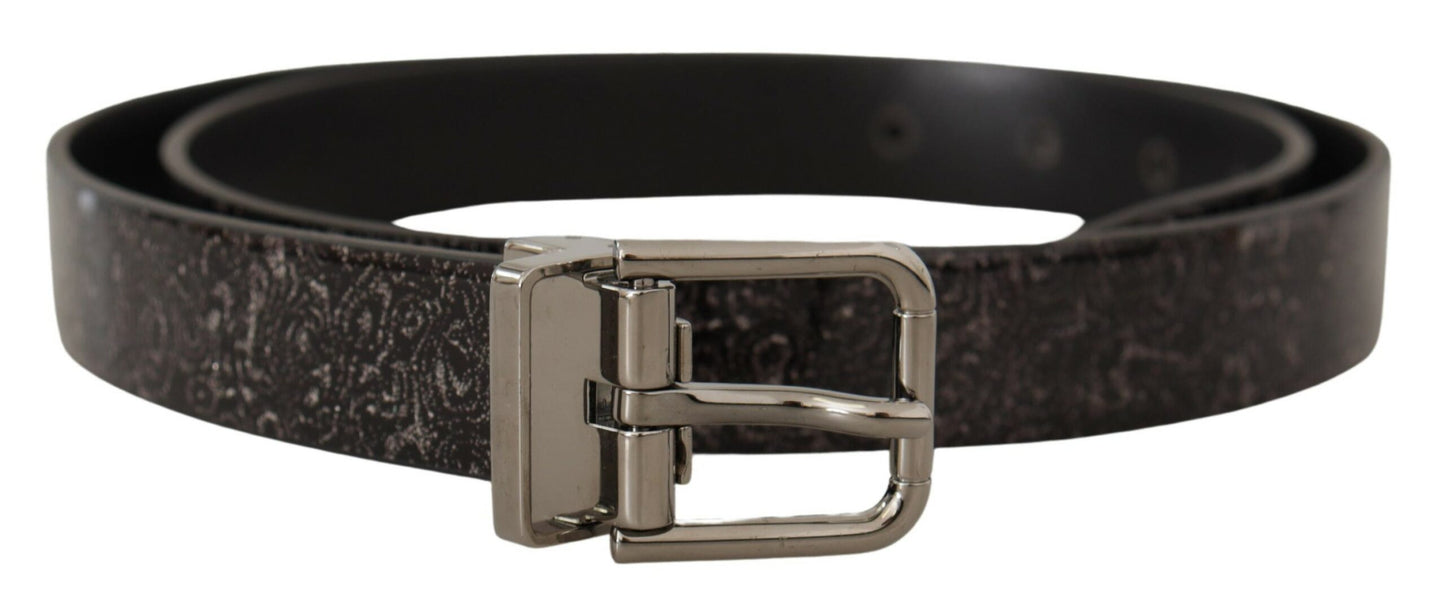 - Sleek Grosgrain Leather Belt with Metal Buckle