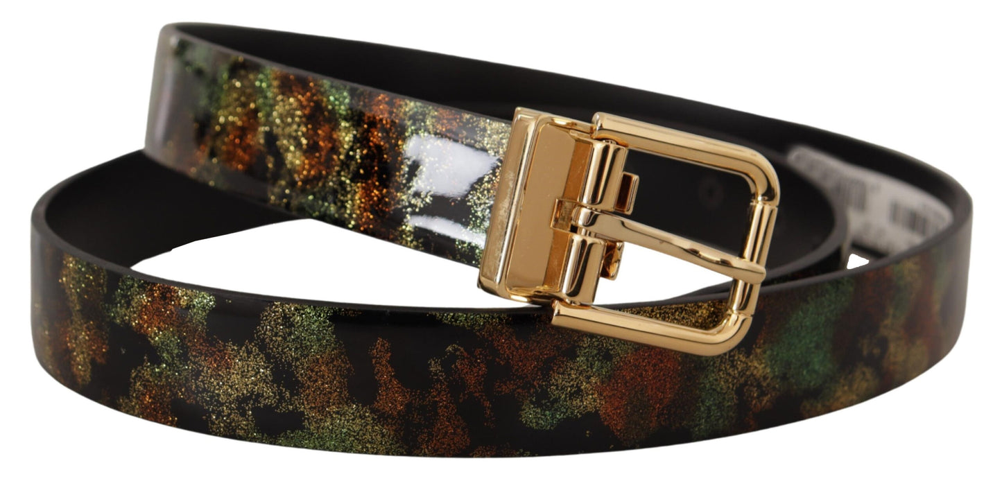 - Elegant Leather Belt with Bronze Buckle