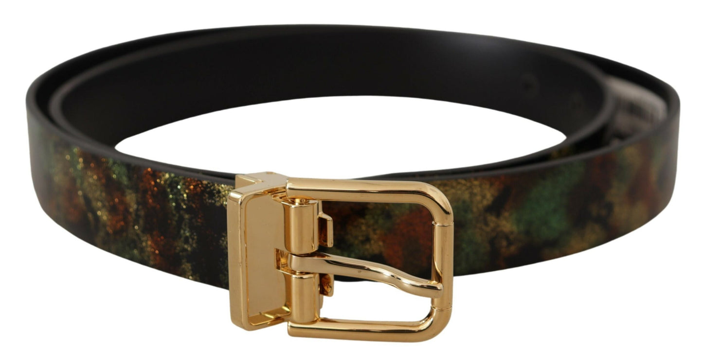 - Elegant Leather Belt with Bronze Buckle