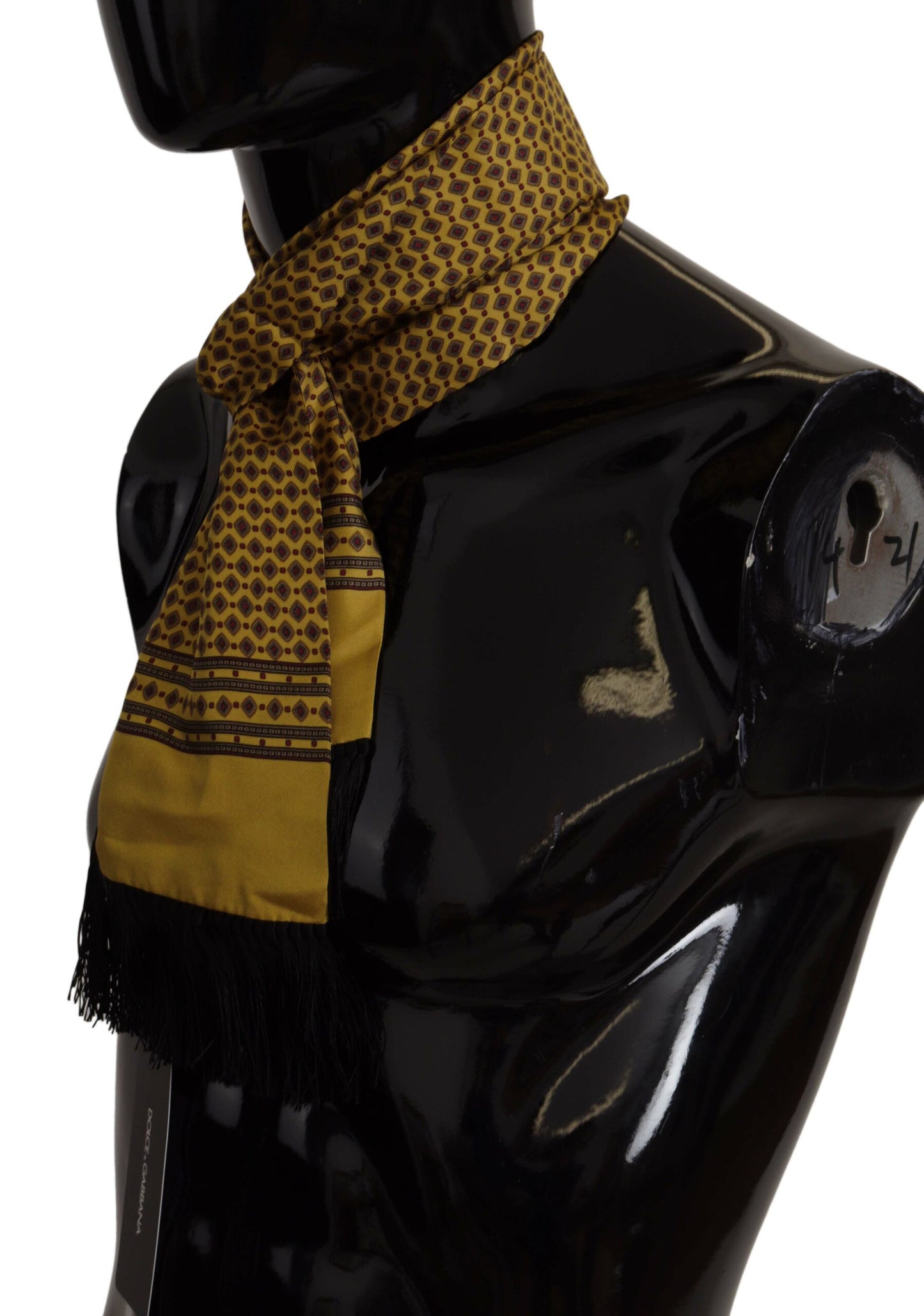 - Elegant Yellow Silk Men's Scarf