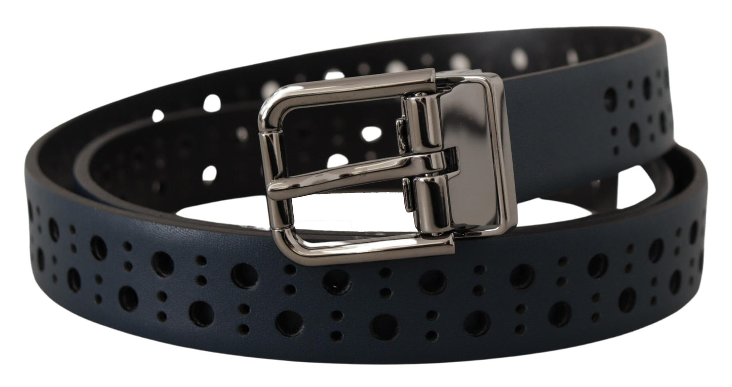 - Elegant Navy Blue Leather Belt