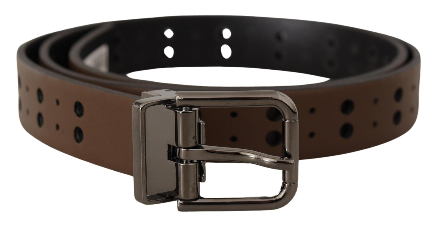 - Elegant Leather Belt with Metal Buckle