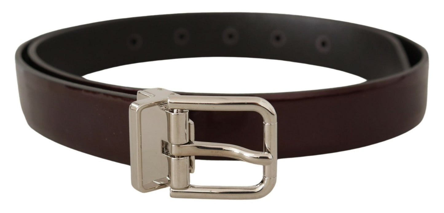 - Elegant Dark Brown Patent Leather Belt