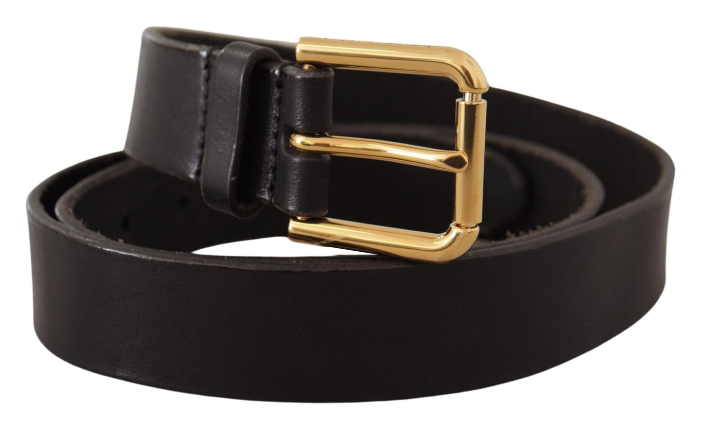 - Elegant Leather Belt with Metal Buckle