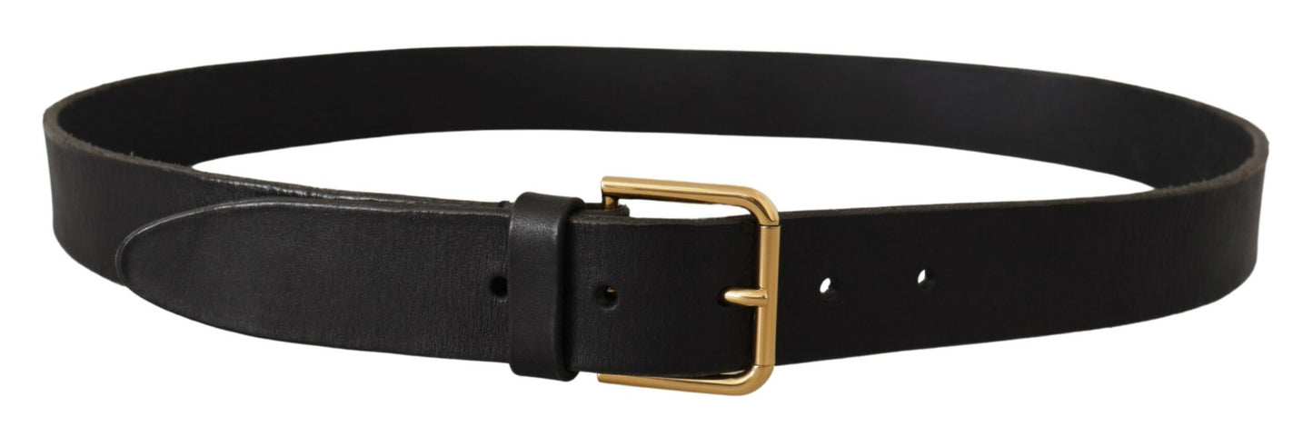 - Elegant Leather Belt with Metal Buckle