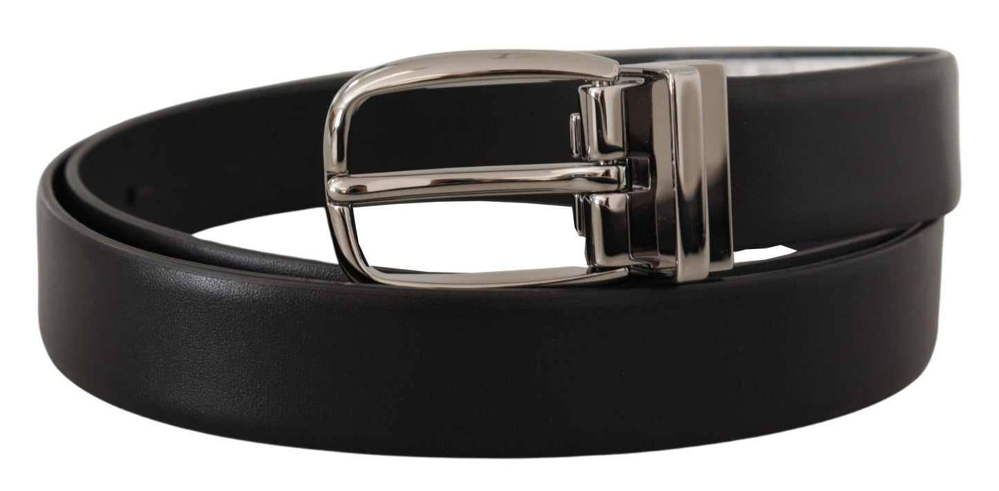 - Elegant Leather Belt with Metal Buckle