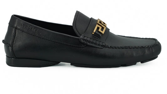 - Elegant Black Calf Leather Men's Loafers