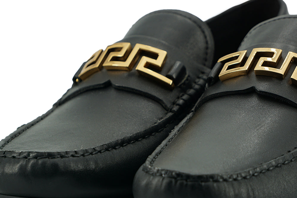 - Elegant Black Calf Leather Men's Loafers