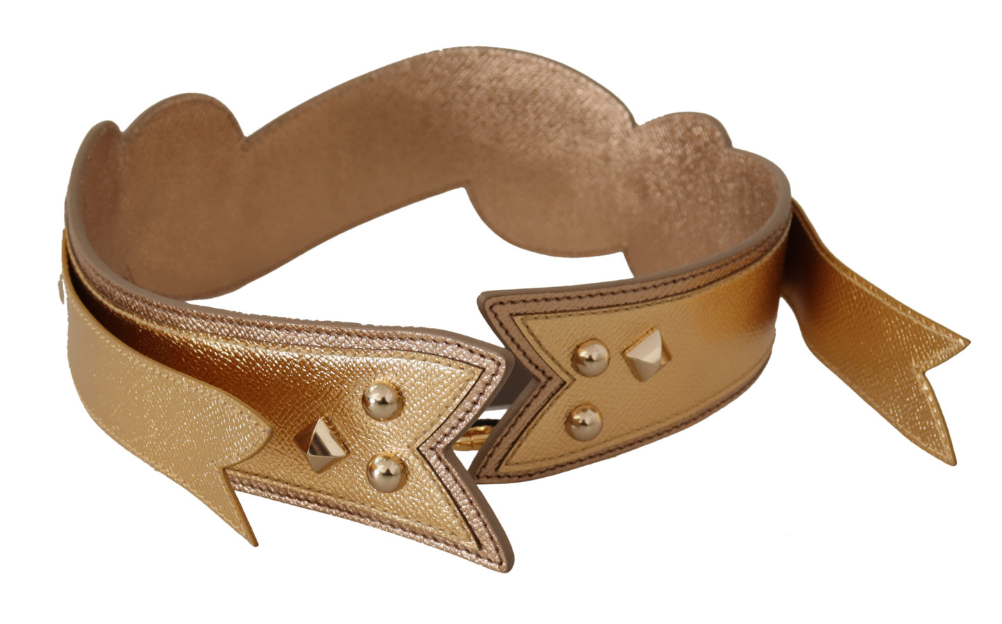 - Elegant Gold Leather Shoulder Strap