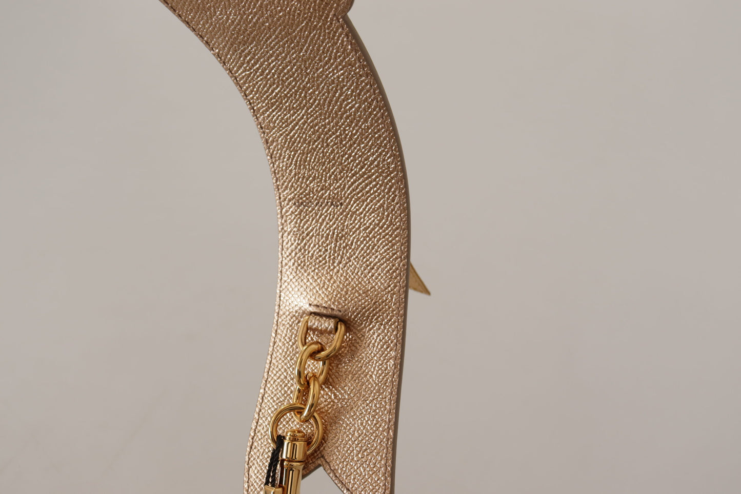 - Elegant Gold Leather Shoulder Strap