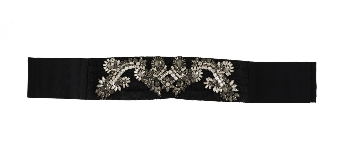 - Elegant Rhinestone-Embellished Silk Belt