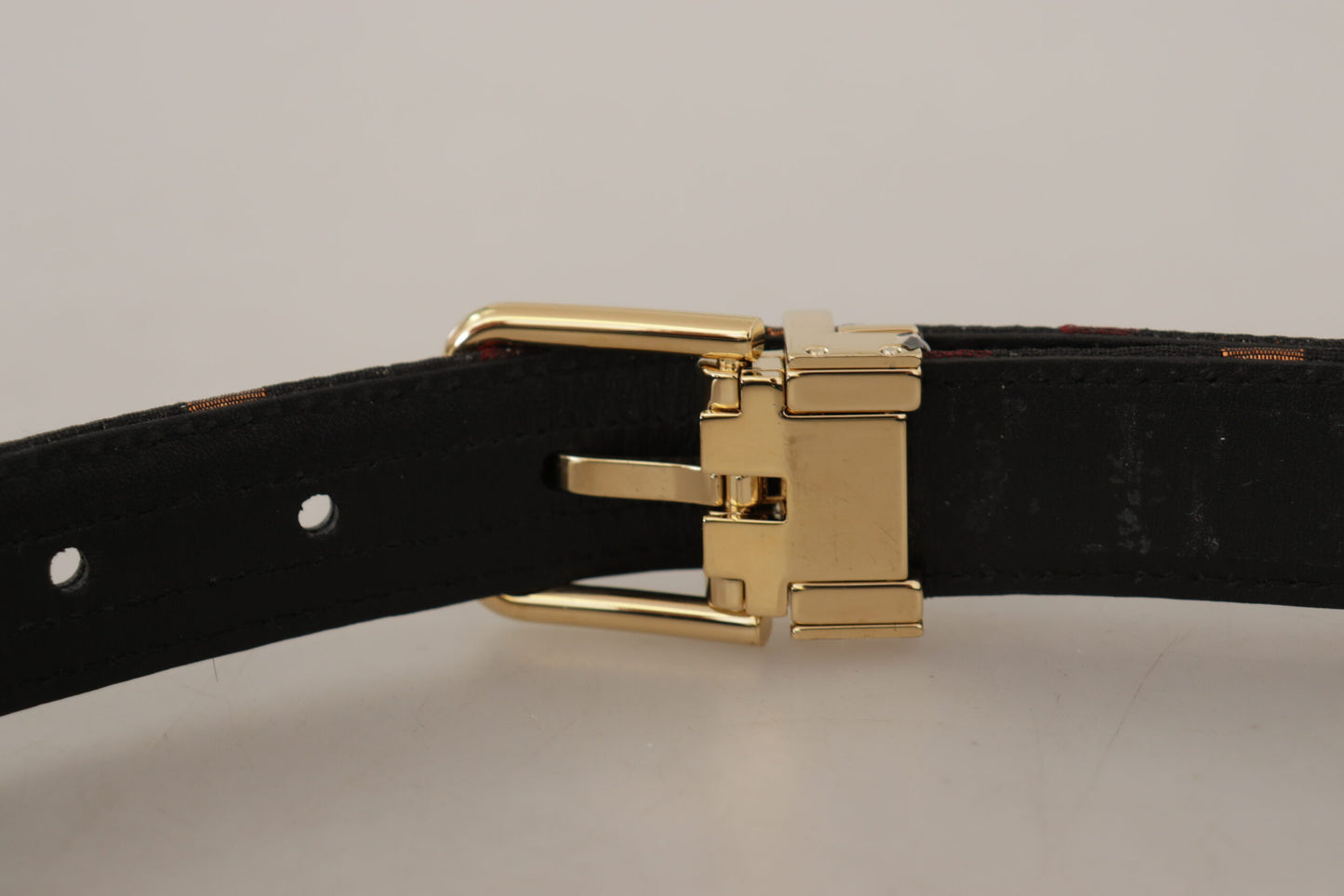 - Multicolor Leather Belt with Gold Buckle