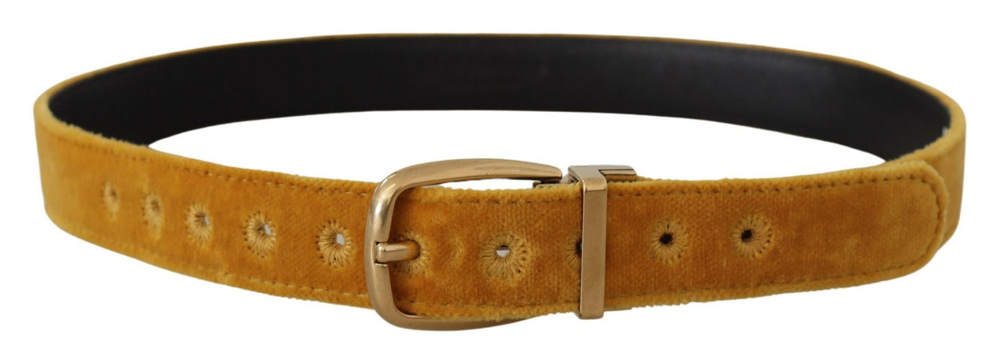 - Elegant Velvet Gold Buckle Women's Belt