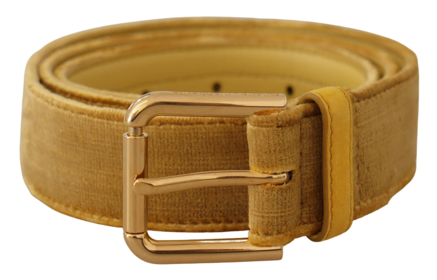 - Elegant Velvet Designer Gold-Buckled Belt