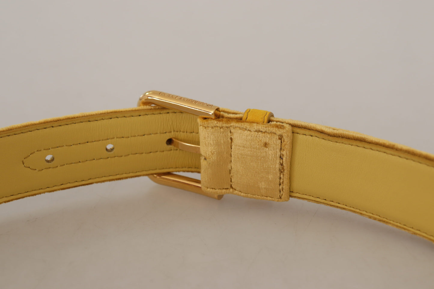 - Elegant Velvet Designer Gold-Buckled Belt