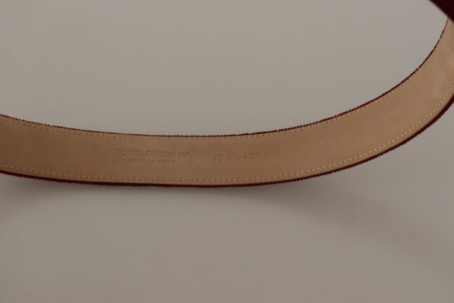 - Elegant Velvet Logo Engraved Belt