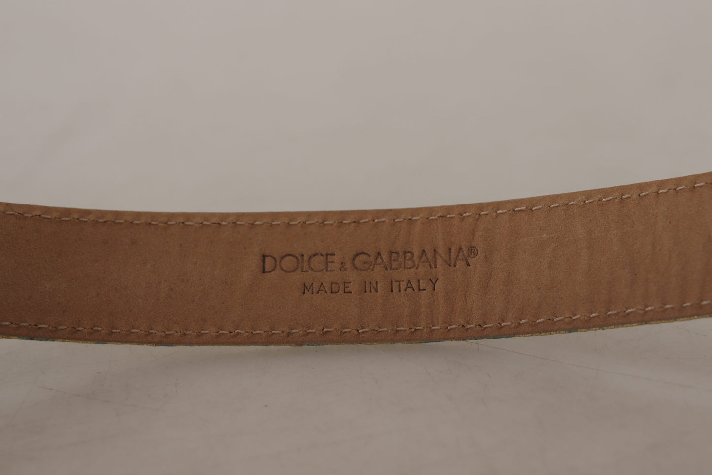 - Elegant Light Blue Leather Belt with Gold Buckle