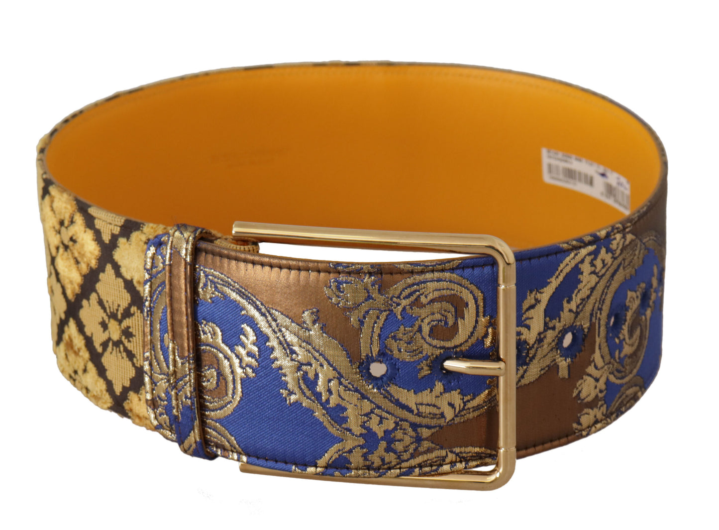 - Elegant Blue Leather Belt with Metal Buckle