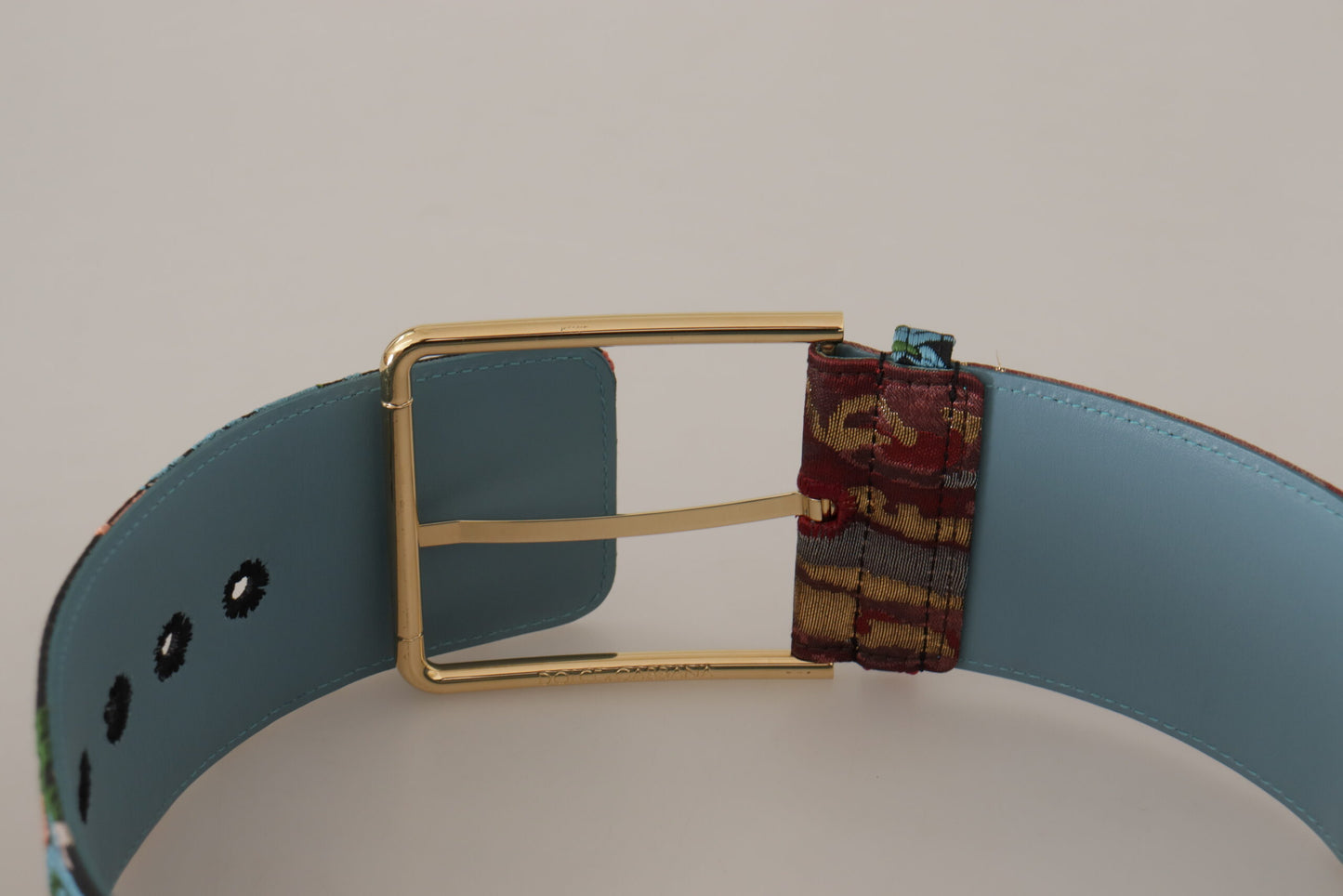 - Multicolor Canvas Leather Statement Belt
