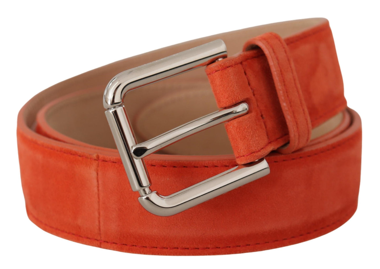 - Elegant Suede Leather Belt in Vibrant Orange