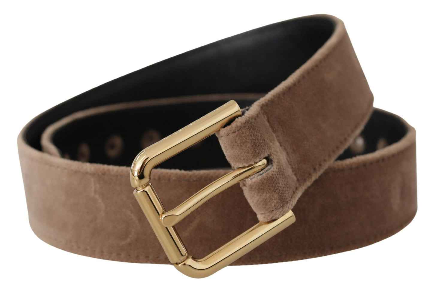 - Elegant Velvet Logo Buckle Belt