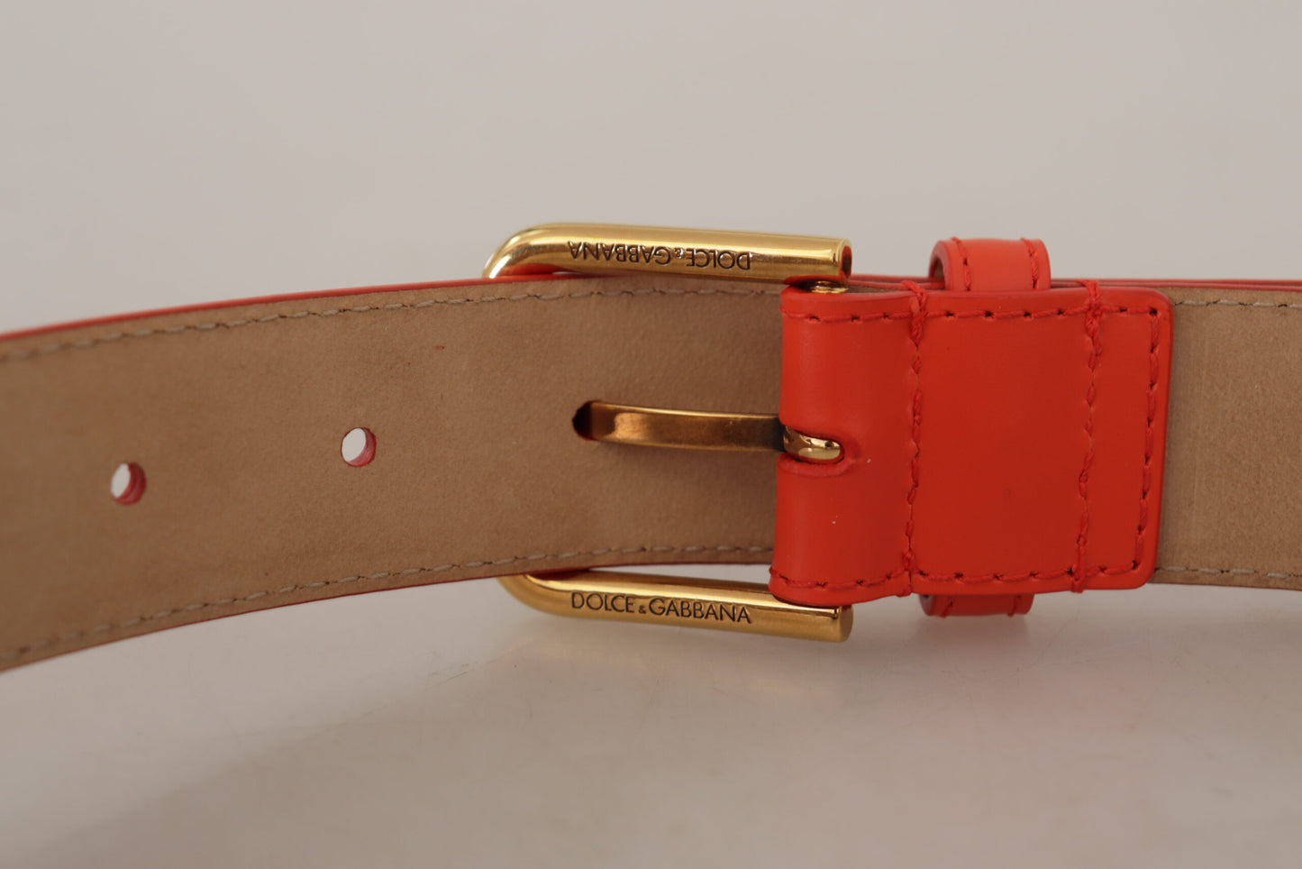 - Chic Orange Leather Belt with Headphone Case